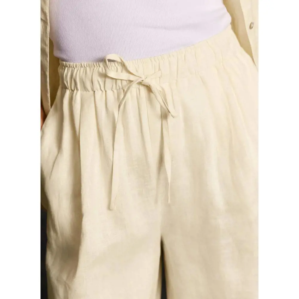 Mint Velvet Yellow Linen Wide Leg Trousers